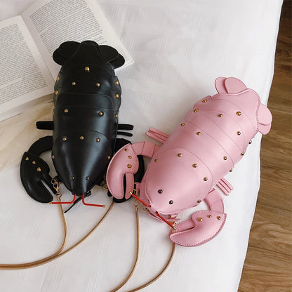Cute Lobster Crossbody Bag for Women | PU Leather Chain Purse