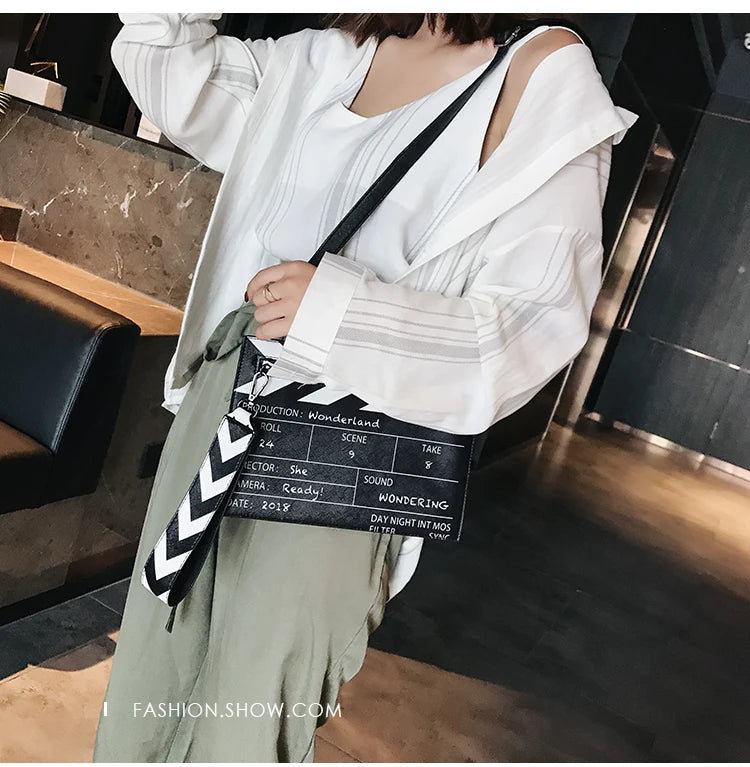 Movie Clapperboard Crossbody Bag | Cute PU Leather Clutch Purse